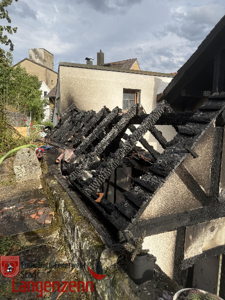 Brand einer Gartenhütte